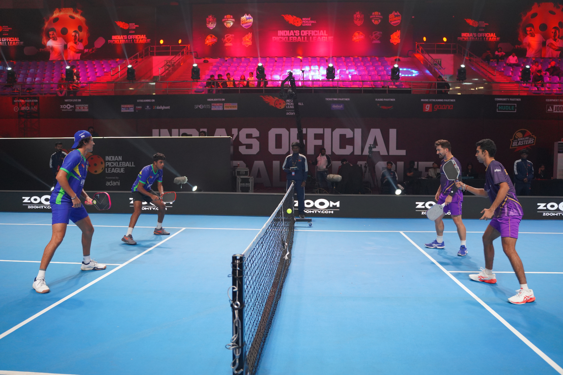 Hyderabad Royals on court under arena lights